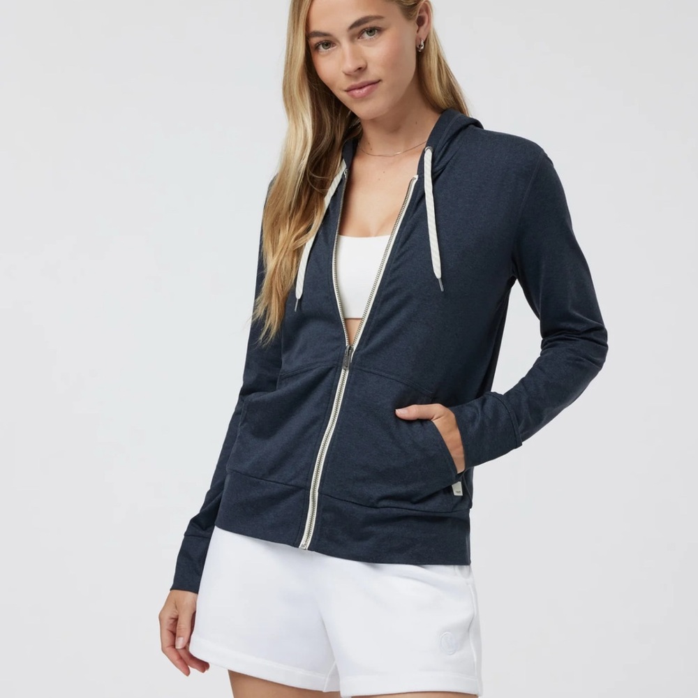 Vuori Teal Hoodie with Pocket Detail
